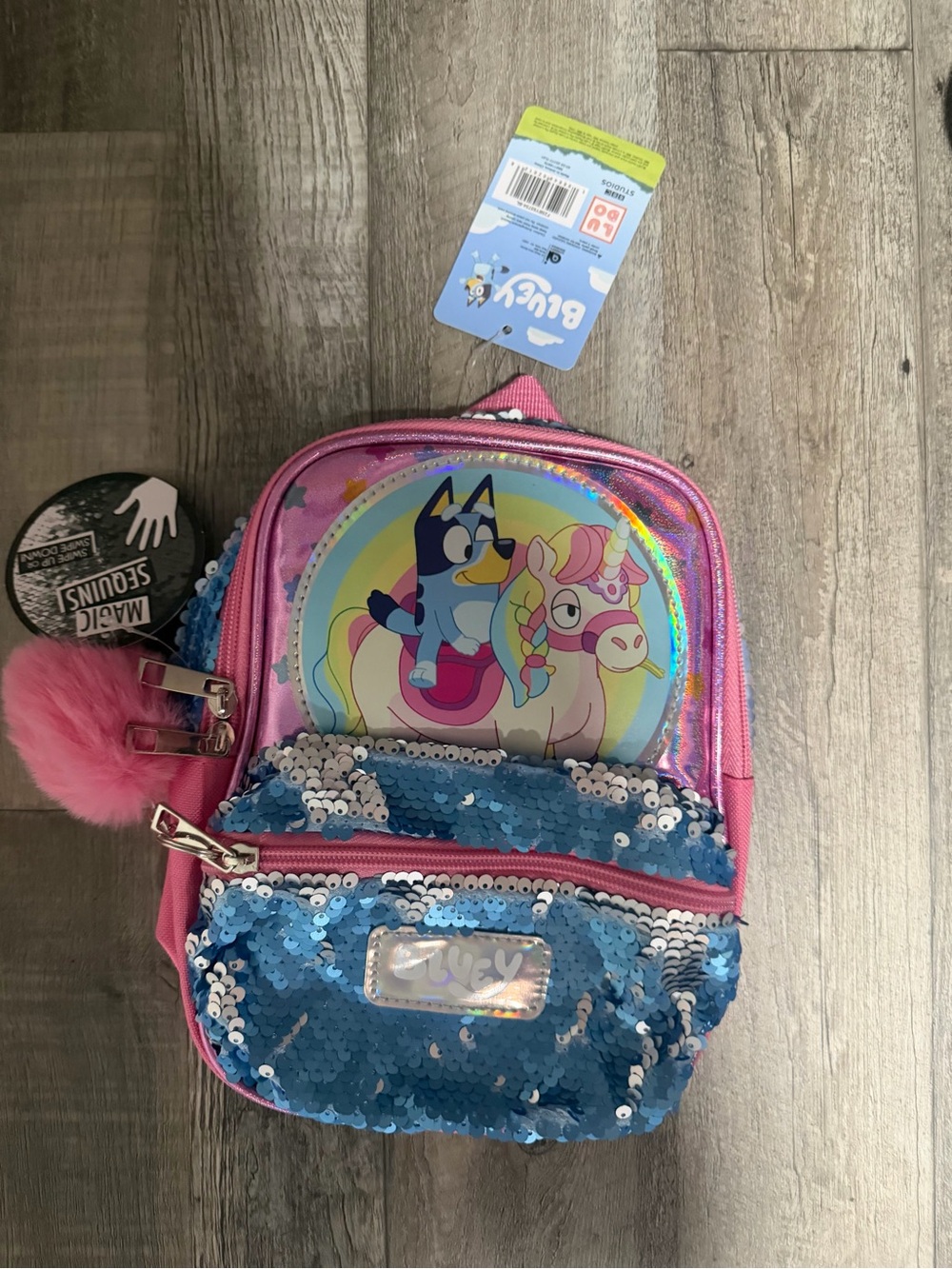 Kids Sequin Mini Backpack - Pink and Blue